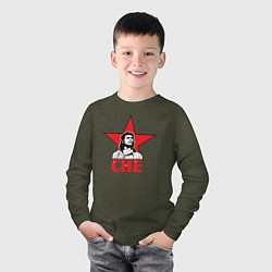 Лонгслив хлопковый детский Che Guevara star, цвет: меланж-хаки — фото 2