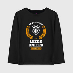 Детский лонгслив Лого Leeds United и надпись legendary football clu