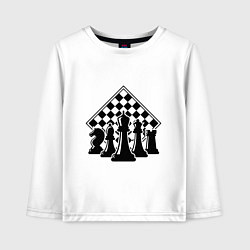 Лонгслив хлопковый детский The chessboard, цвет: белый