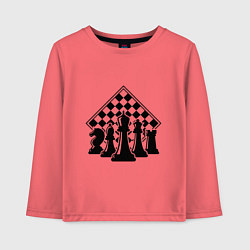Лонгслив хлопковый детский The chessboard, цвет: коралловый