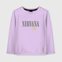 Лонгслив хлопковый детский Nirvana logo smile, цвет: лаванда