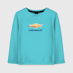 Лонгслив хлопковый детский Chevrolet авто бренд, цвет: бирюзовый
