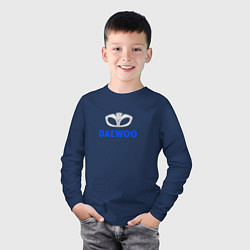 Лонгслив хлопковый детский Daewoo sport auto logo, цвет: тёмно-синий — фото 2