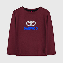 Лонгслив хлопковый детский Daewoo sport auto logo, цвет: меланж-бордовый