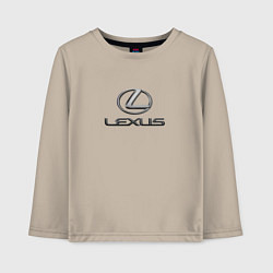 Лонгслив хлопковый детский Lexus авто бренд лого, цвет: миндальный