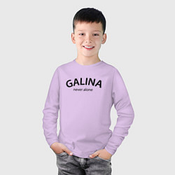 Лонгслив хлопковый детский Galina never alone - motto, цвет: лаванда — фото 2