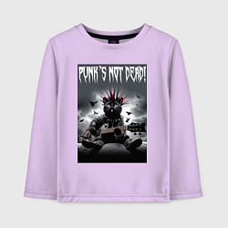 Лонгслив хлопковый детский Cool kitten - punks not dead, цвет: лаванда