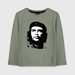 Лонгслив хлопковый детский Черно-белый силуэт Че Гевара, цвет: авокадо