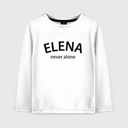 Лонгслив хлопковый детский Elena never alone - motto, цвет: белый