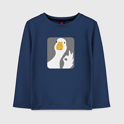 Лонгслив хлопковый детский Гусь-нормусь, цвет: тёмно-синий