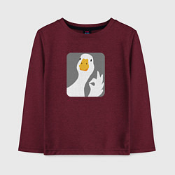 Лонгслив хлопковый детский Гусь-нормусь, цвет: меланж-бордовый