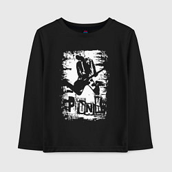 Лонгслив хлопковый детский Punk music, цвет: черный