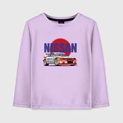 Лонгслив хлопковый детский Nissan Skyline GTR 32, цвет: лаванда