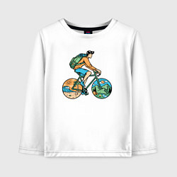 Лонгслив хлопковый детский Nature biker, цвет: белый