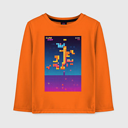 Детский лонгслив Синтвейв тетрис