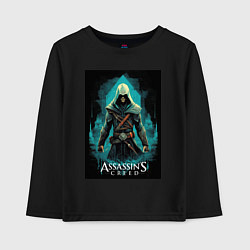 Лонгслив хлопковый детский Assassins creed изумрудный туман, цвет: черный