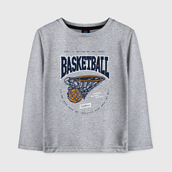 Лонгслив хлопковый детский Баскетбол Калифорния, цвет: меланж
