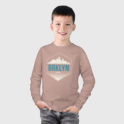 Лонгслив хлопковый детский Brooklyn city, цвет: пыльно-розовый — фото 2