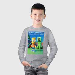 Лонгслив хлопковый детский Bart and Creeper - collaboration ai art, цвет: меланж — фото 2