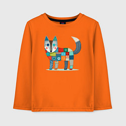 Детский лонгслив Funny fox - patchwork ai art