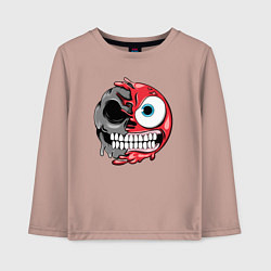 Детский лонгслив Красный злой смайл