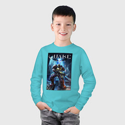 Лонгслив хлопковый детский Quake arena - Ranger, цвет: бирюзовый — фото 2