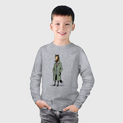 Лонгслив хлопковый детский Конь в зеленом пальто, цвет: меланж — фото 2