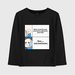 Лонгслив хлопковый детский Programmers life, цвет: черный