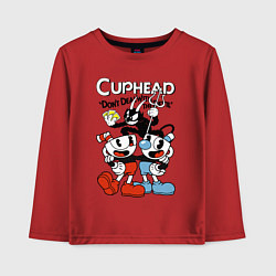 Лонгслив хлопковый детский Cuphead - devil, цвет: красный