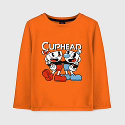 Лонгслив хлопковый детский Cuphead and Mugman, цвет: оранжевый