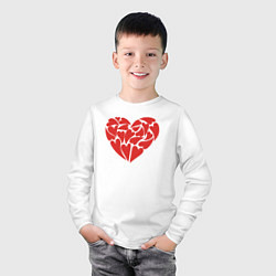 Лонгслив хлопковый детский Hearts of love, цвет: белый — фото 2