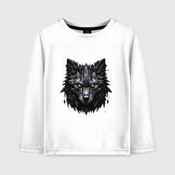 Лонгслив хлопковый детский Графитовый волк, цвет: белый