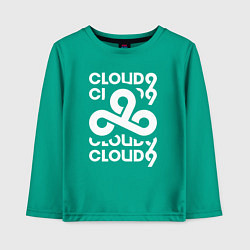 Лонгслив хлопковый детский Cloud9 - in logo, цвет: зеленый