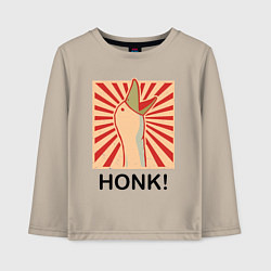 Лонгслив хлопковый детский Гусь honk, цвет: миндальный