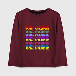 Детский лонгслив Social distancing - социальная дистанция