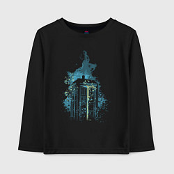 Лонгслив хлопковый детский Tardis magic, цвет: черный