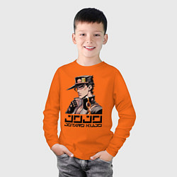 Лонгслив хлопковый детский Jotaro Kujo - Jojo ai art, цвет: оранжевый — фото 2