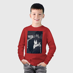 Лонгслив хлопковый детский Бездомный бог Ято, цвет: красный — фото 2
