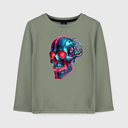 Детский лонгслив Metal cyber skull - ai art