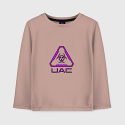 Лонгслив хлопковый детский UAC фиолетовый, цвет: пыльно-розовый