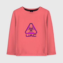 Лонгслив хлопковый детский UAC фиолетовый, цвет: коралловый