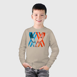 Лонгслив хлопковый детский Хиро Зеро Ту, цвет: миндальный — фото 2
