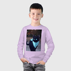 Лонгслив хлопковый детский Бездомный бог кот Ято, цвет: лаванда — фото 2