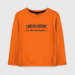 Лонгслив хлопковый детский Limited edition, цвет: оранжевый