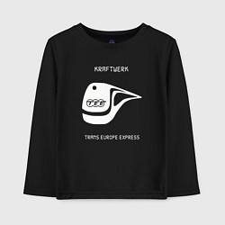 Лонгслив хлопковый детский Kraftwerk - Trans europe express, цвет: черный