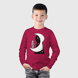 Лонгслив хлопковый детский Космос в замочной скважине, цвет: маджента — фото 2