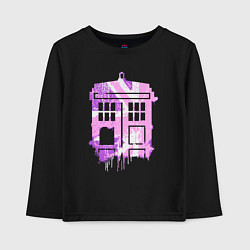 Лонгслив хлопковый детский Pink tardis, цвет: черный