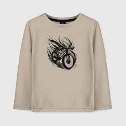 Лонгслив хлопковый детский Поток движения, цвет: миндальный