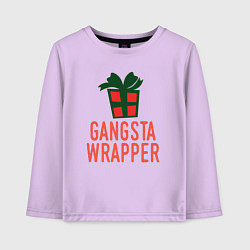 Лонгслив хлопковый детский Gangsta wrapper, цвет: лаванда