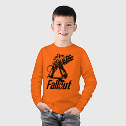 Лонгслив хлопковый детский Фоллаут - силовая броня, цвет: оранжевый — фото 2